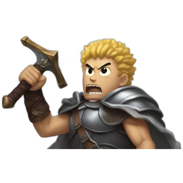 angry berserk guts carrying one huge sword emoji