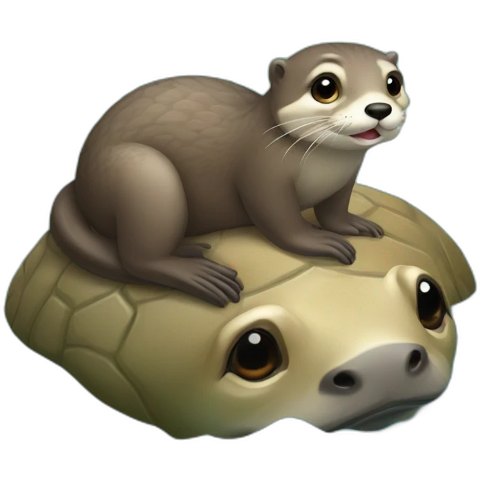 Loutre sur tortue  emoji