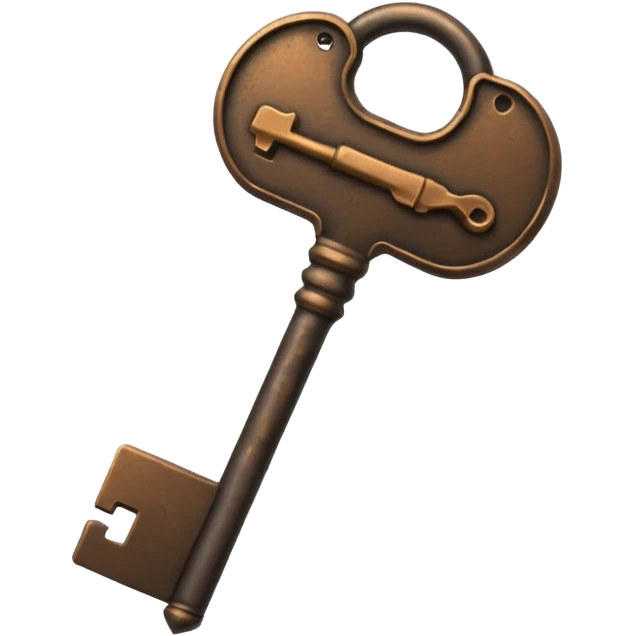 iOS style emoji, minimal ancient key, dark fantasy emoji