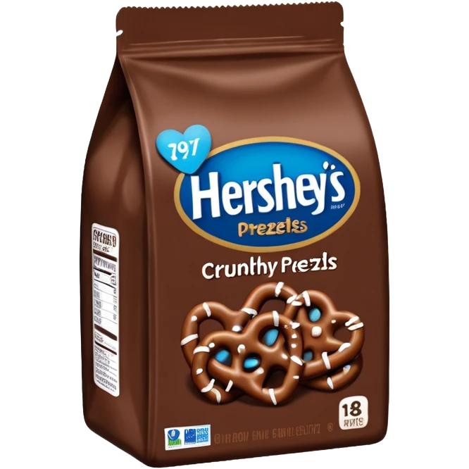 Bag of Hersheys chocolate dipped pretzels  emoji