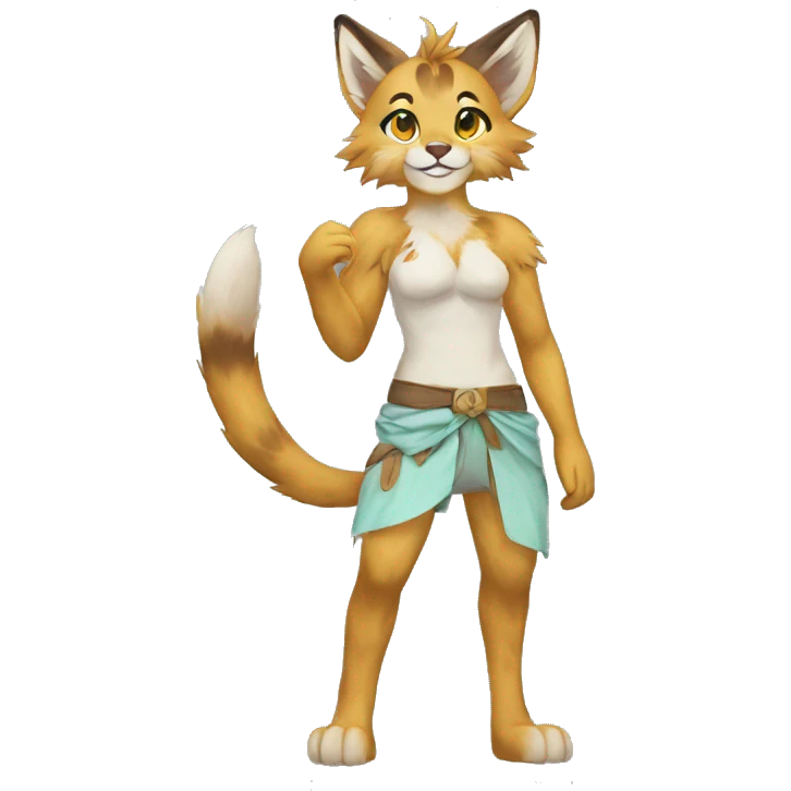 Anthro Fur-Sona Lynx-Fakémon Full Body emoji