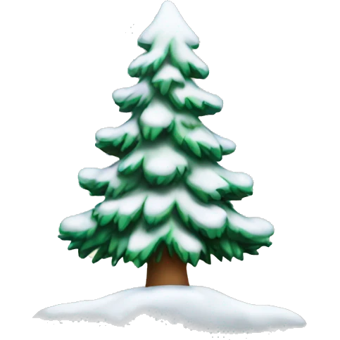 Snowy Christmas tree emoji