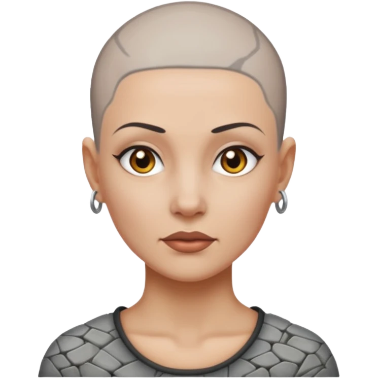 Combinar estos dos emojis 👩‍🦲🗿 emoji