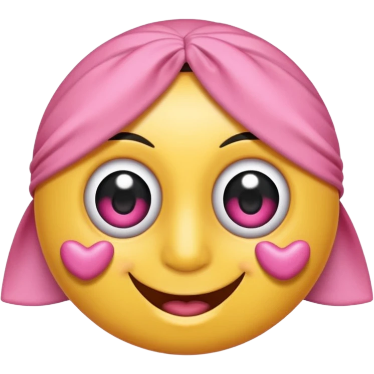 Cara sonriente con ojos cerrados con un lazo rosa u un dedo el la boca  emoji
