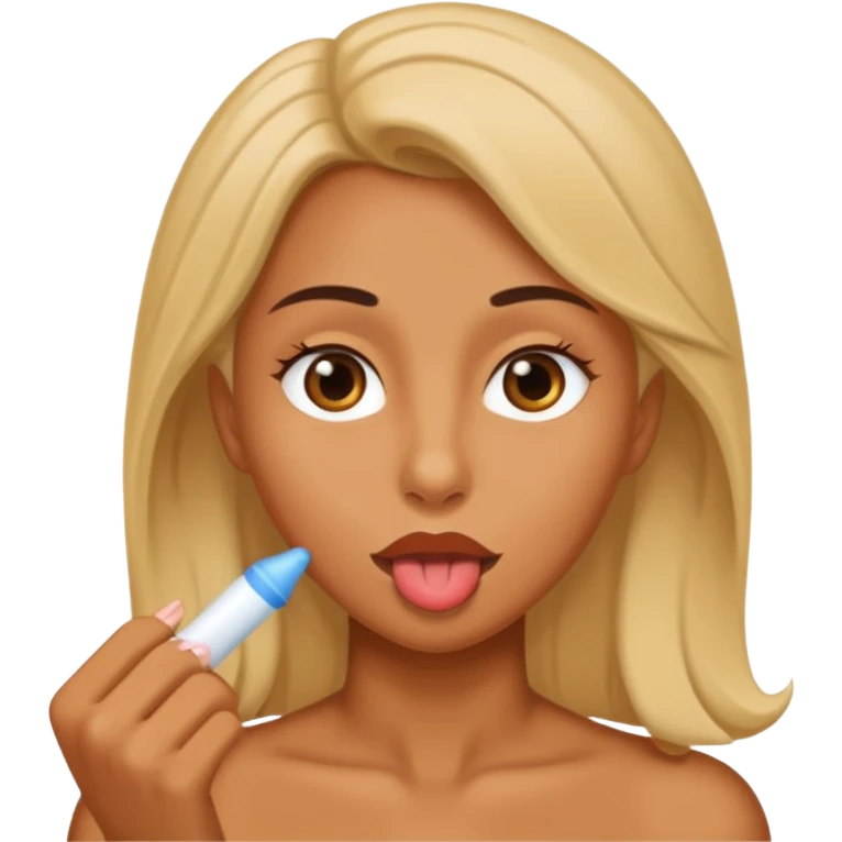 a women sucking a penis emoji