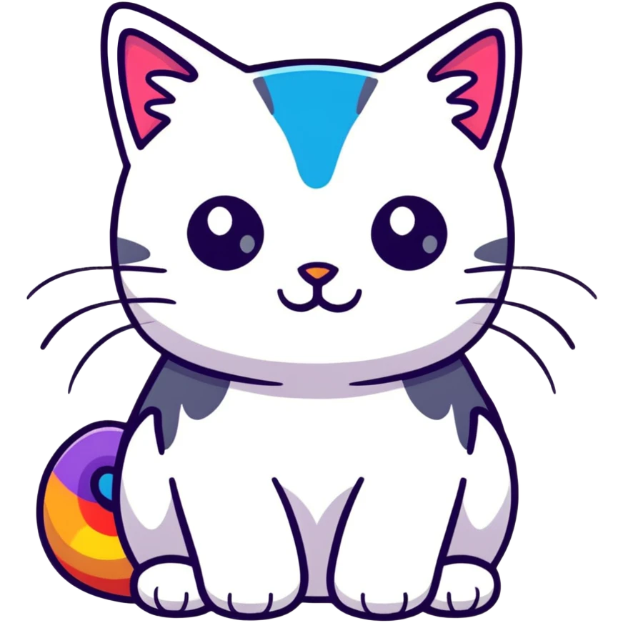 a cat with rainbow colors pride theme emoji