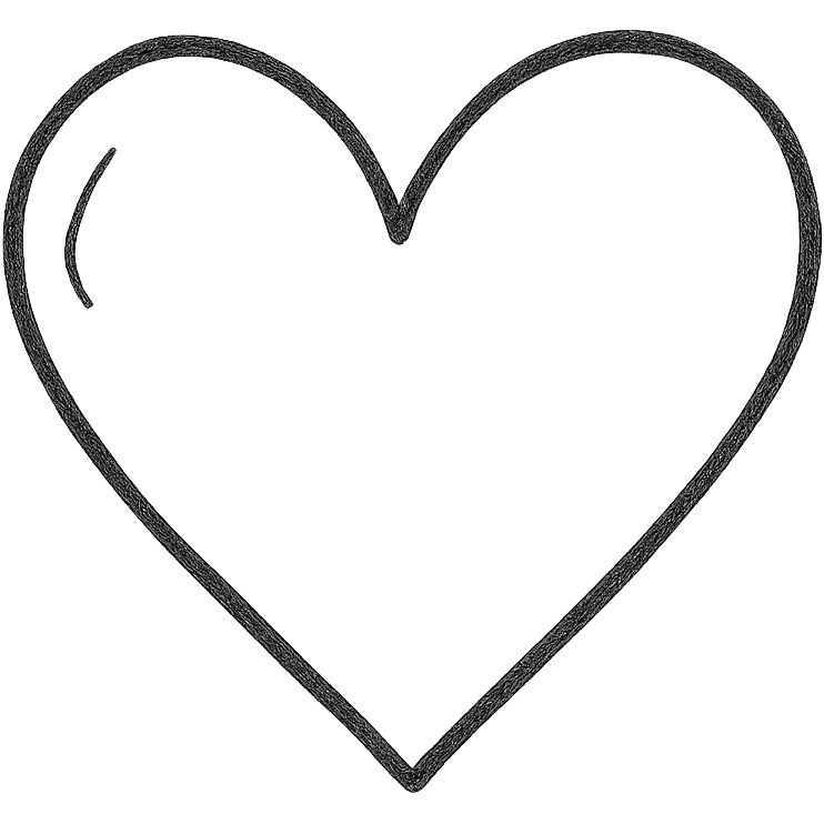 hand-drawn outlined heart icon emoji