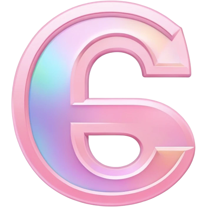 Iridescent pastel pink Font setting icon with letter G emoji
