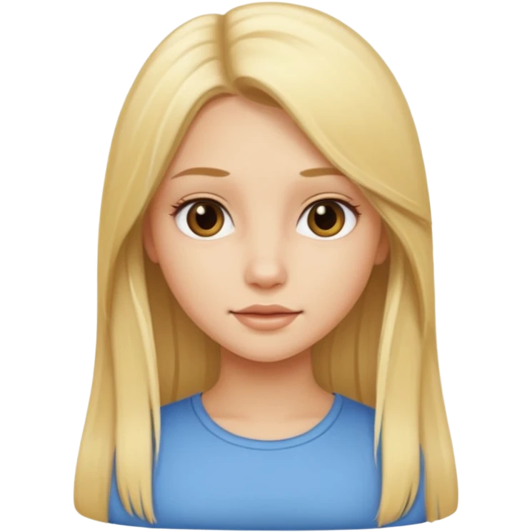 blonde pretty straight long hair girl emoji