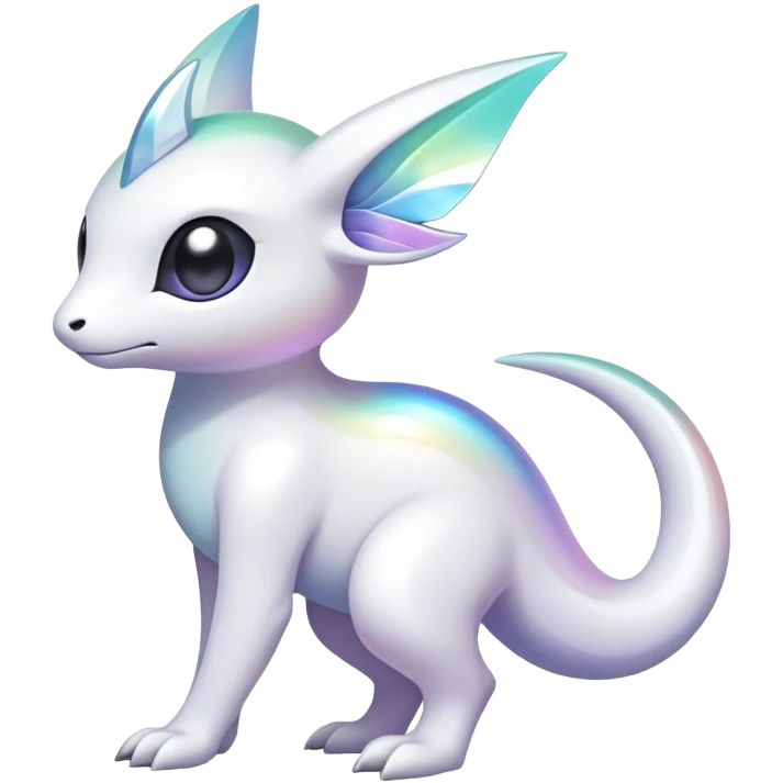  Iridescent white pale fakemon-creature  emoji