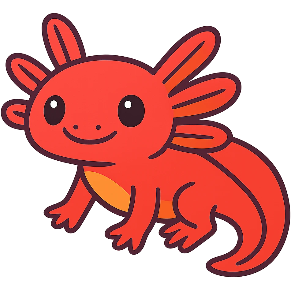 red axolotl, vibrant style emoji