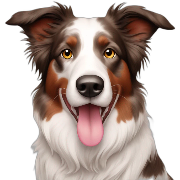 red merle white pink nose border collie emoji