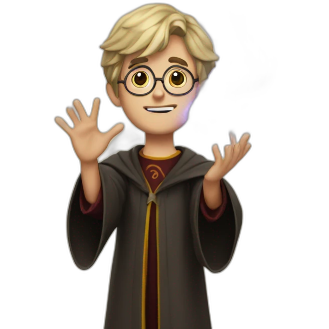 Harry Potter sending a spell emoji