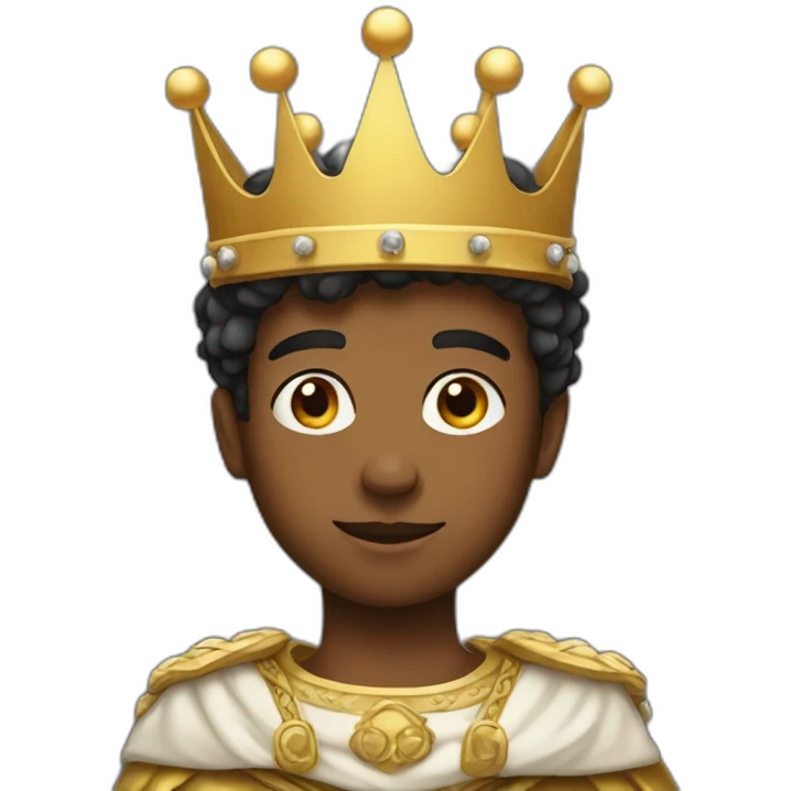 young king wearing crown emoji