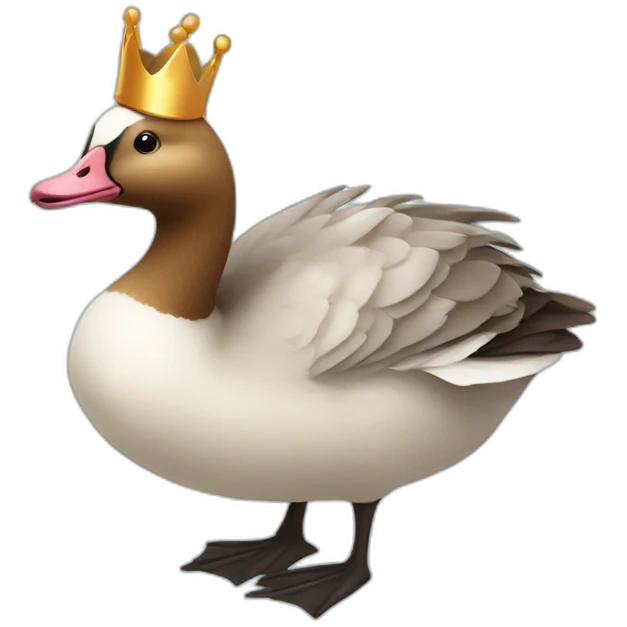 cute goose with a crown emoji