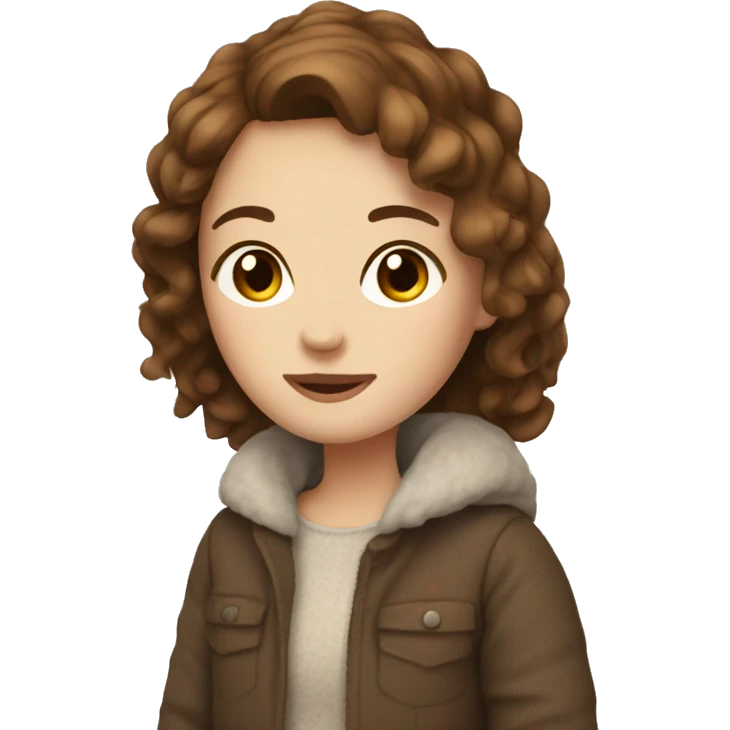 Cozy Girl Fall with white Skin an Brown hair emoji