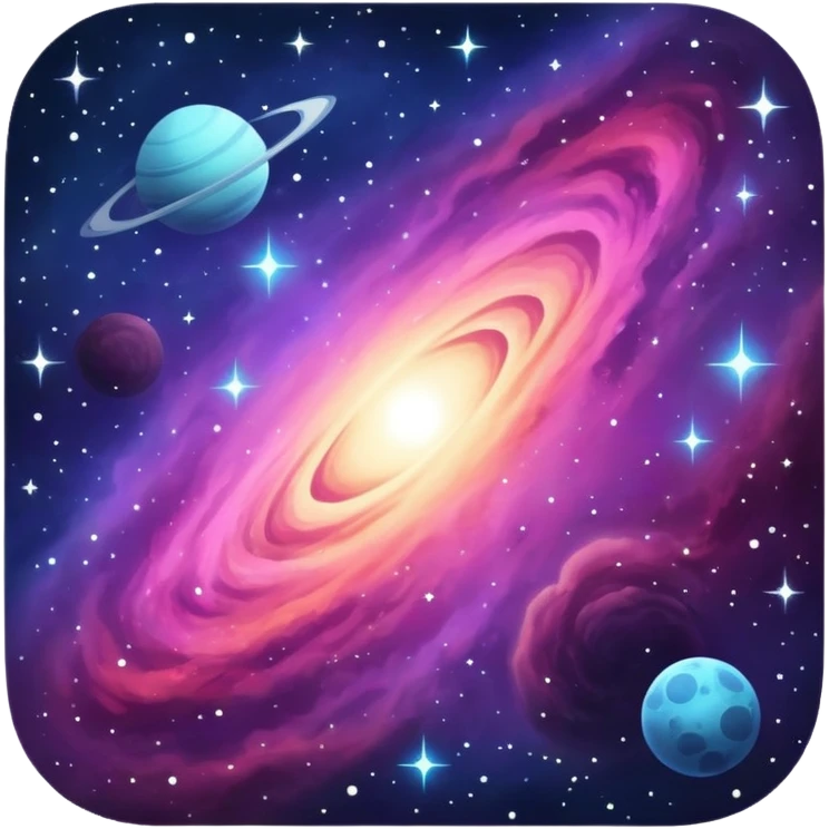 Outer space and bright emoji