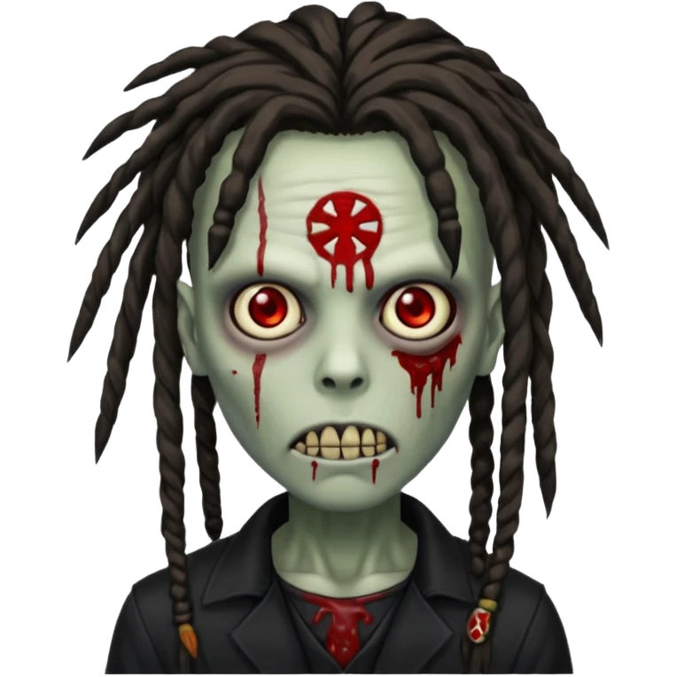 zombie with dreadlock and black outfit emoji