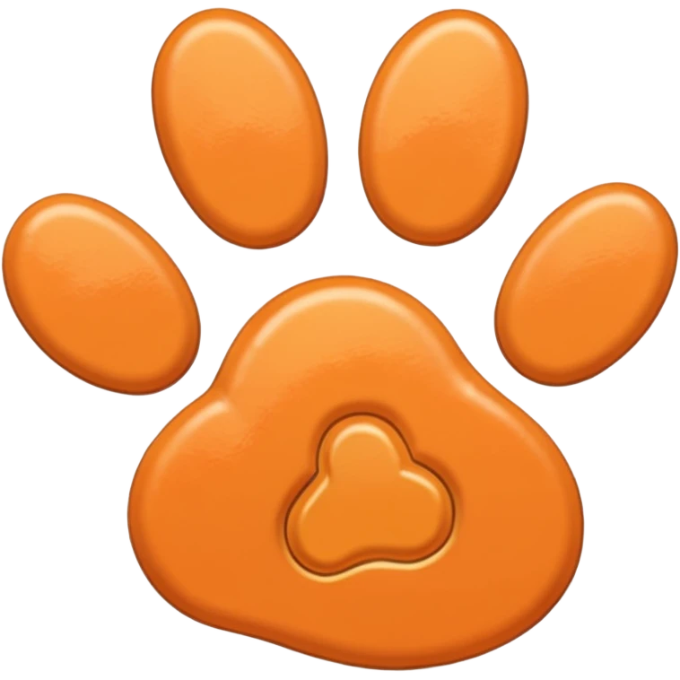 a light pastel orange pawprint emoji