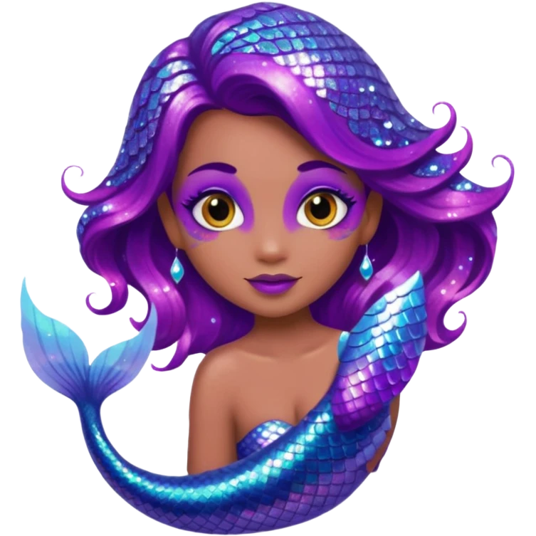 glitter purple mermiad emoji