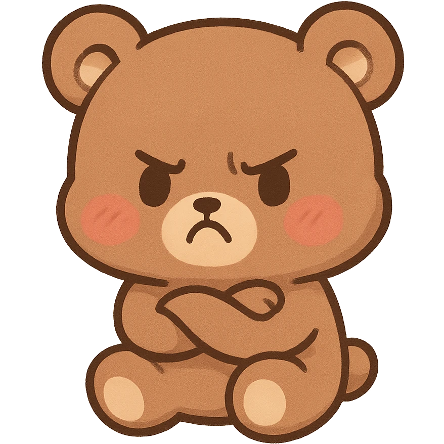 Chibi Bear Pout (angry but cute) emoji