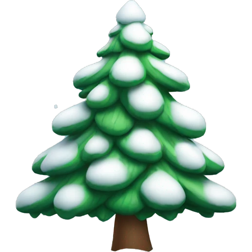 Christmas tree with snow emoji