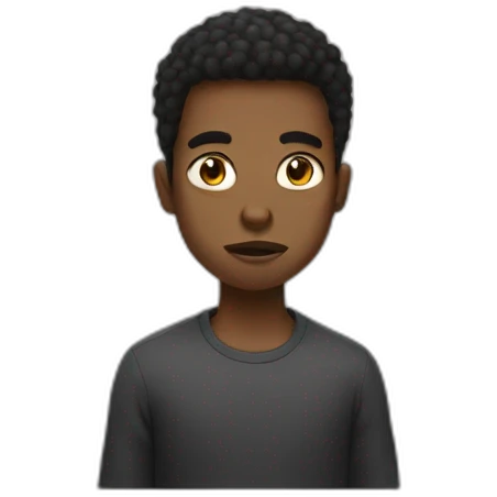 A black boy with a fade who has short hair who is angry emoji