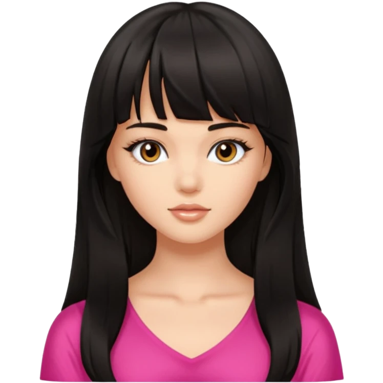 Victoria secret angel girl with bangs and long dark hair emoji