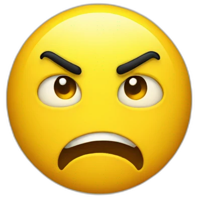 One big hear on angry face yellow emoji emoji