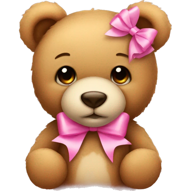 teddy bear with a pink bow emoji