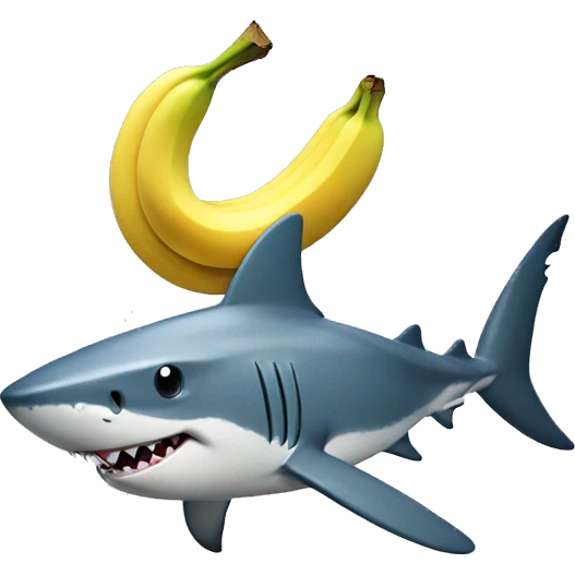 shark with banana emoji