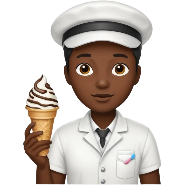 Ice Cream Vendor black  emoji
