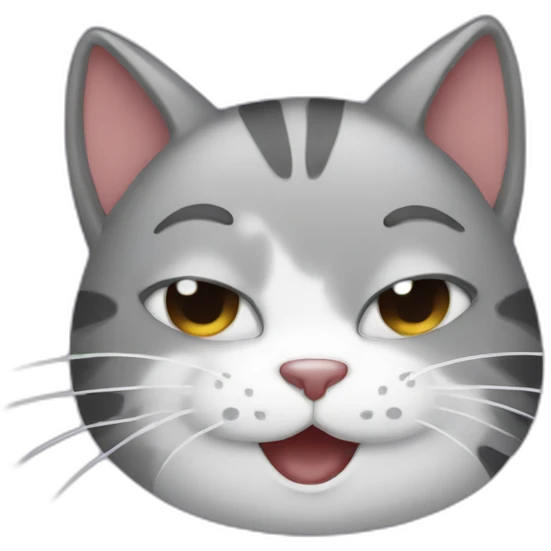 cat laughing and saying to be quiet emoji