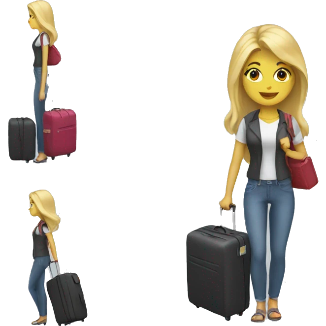 blonde woman with luggage emoji