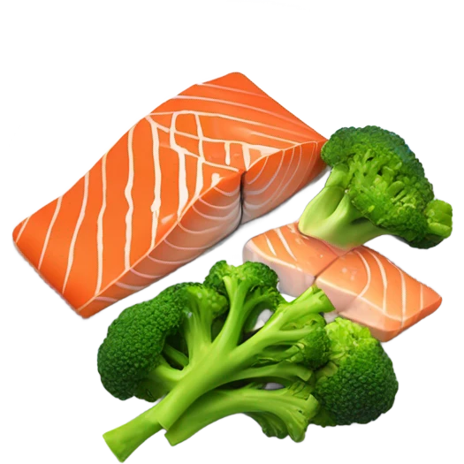 salmon and broccoli emoji
