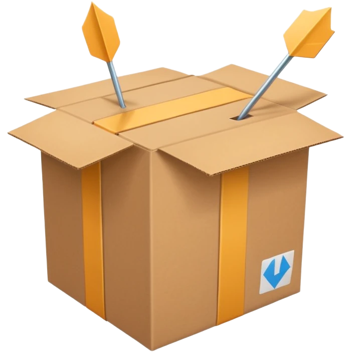 package box with arrows circling around it emoji