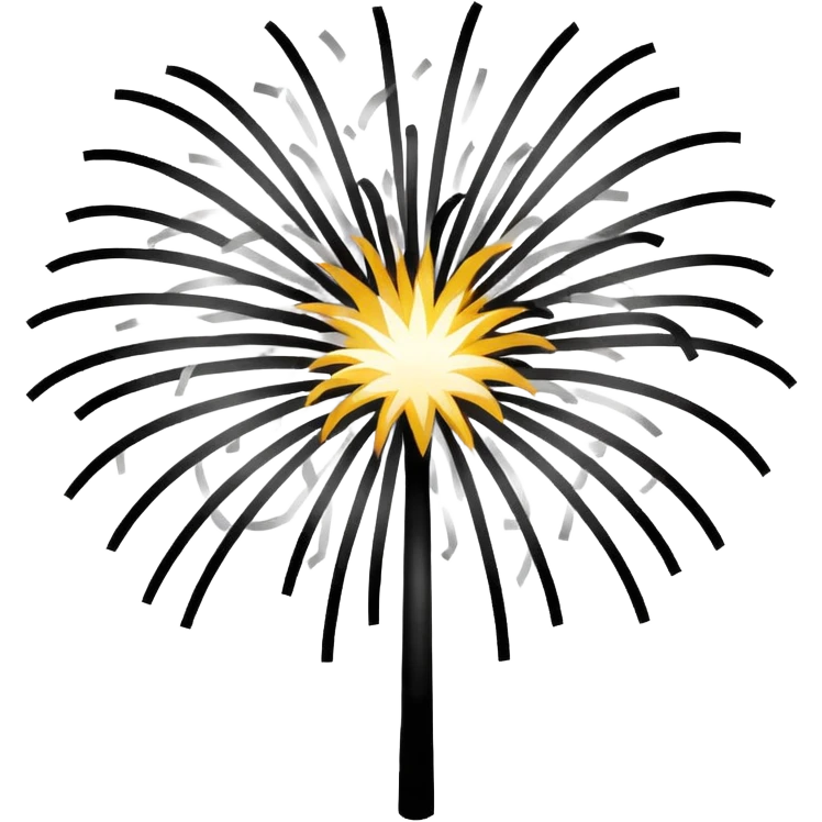 black and white firework emoji emoji