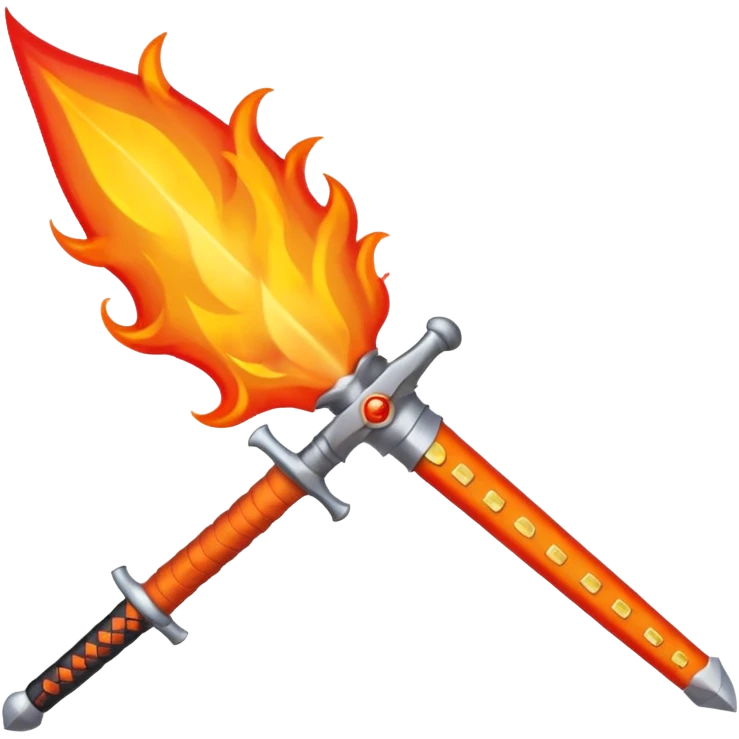sword on fire emoji style
- Designs that remind you of the blade of Japanese animation extinction emoji