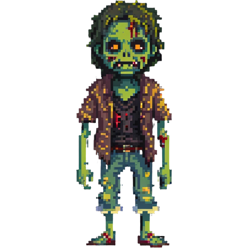 zombie with decaying skin and tattered clothes emoji