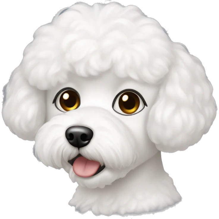 White bichon with brown eye and hair girl emoji