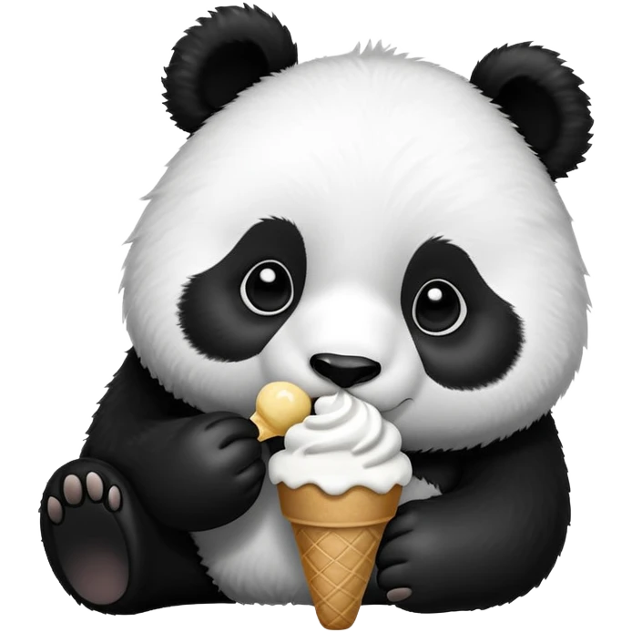 panda eating ice cream emoji
