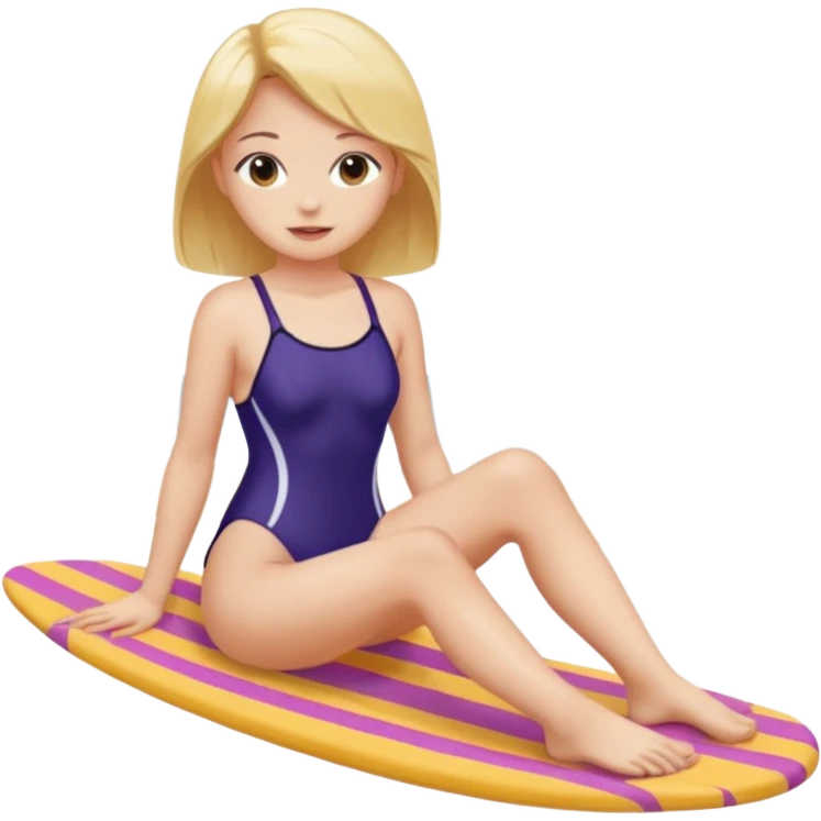 Draw a girl in a swimsuit who shows her foot emoji