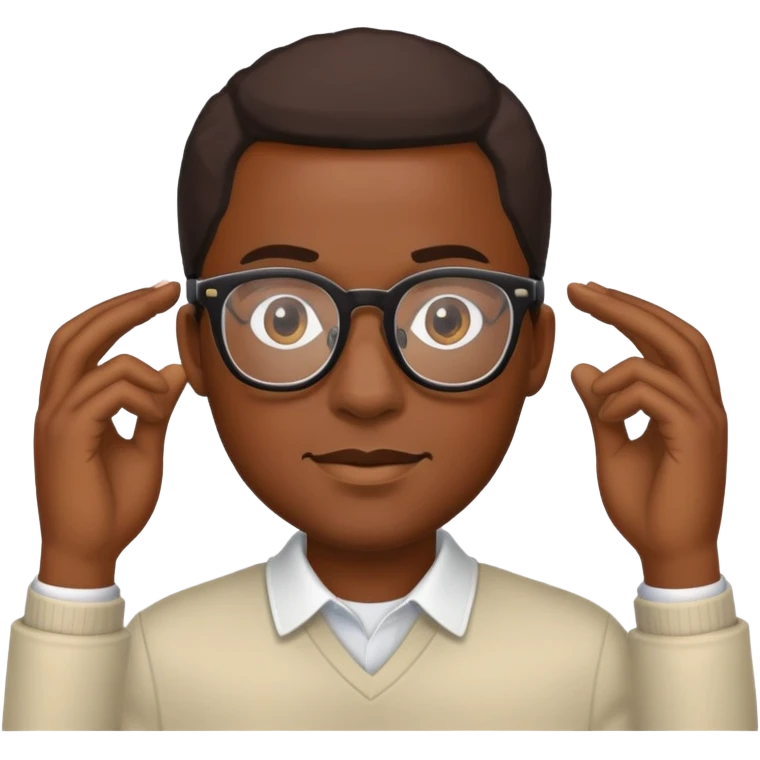 Black man with Glasses emoji