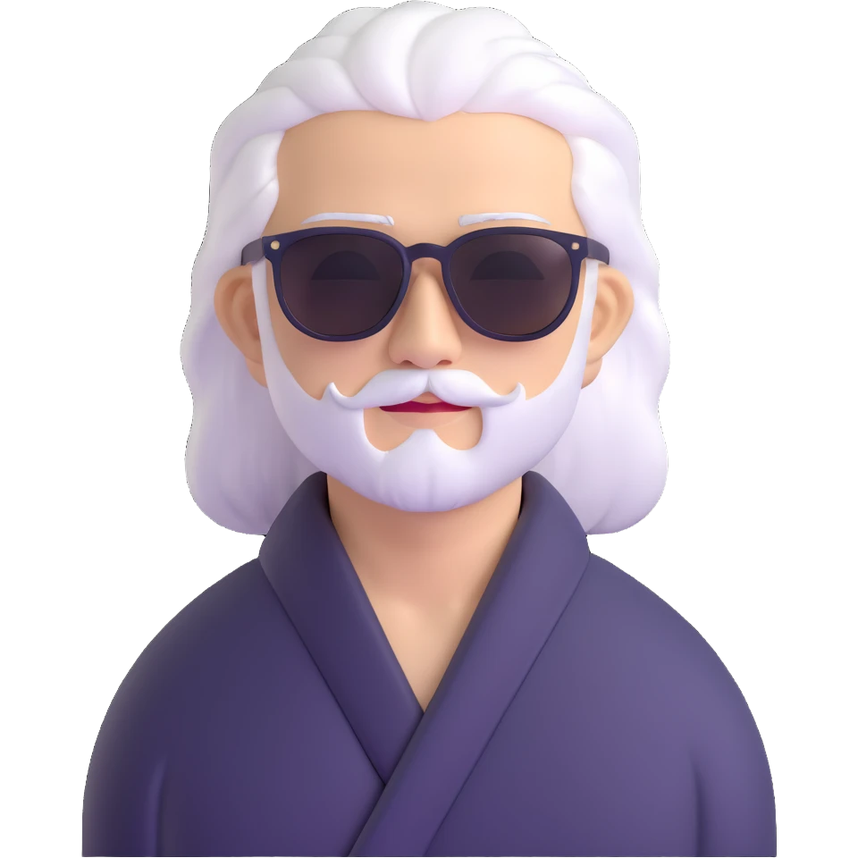 Satoru Gojo with sunglasses and white hair from Jujutsu Kaisen emoji