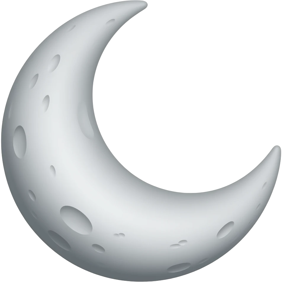 Grey Crescent moon emoji