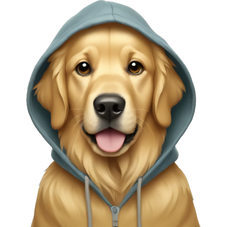Golden retriever wearing a hoodie  emoji