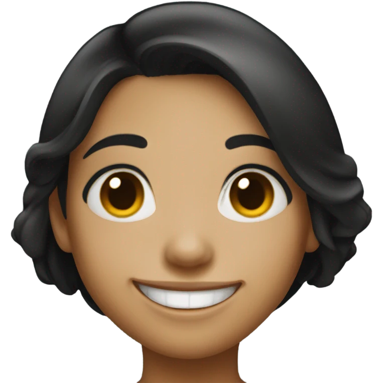 smiling girl with black hair emoji