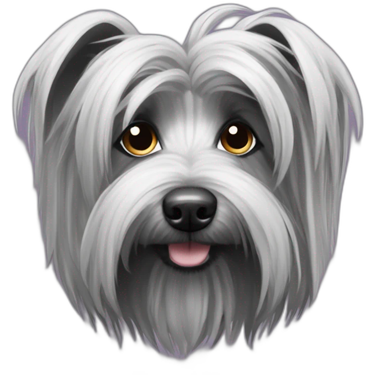 witch Skye Terrier really long hair pollux emoji