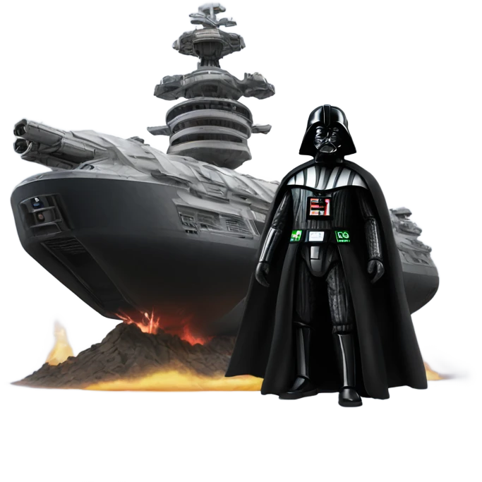 Darth Vader in front of his ship emoji