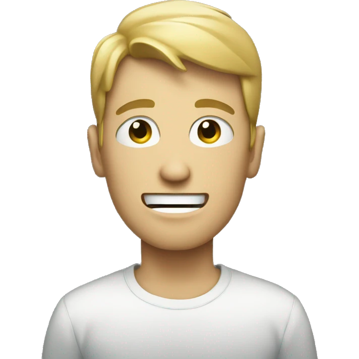 white boy face sing a cellphone emoji